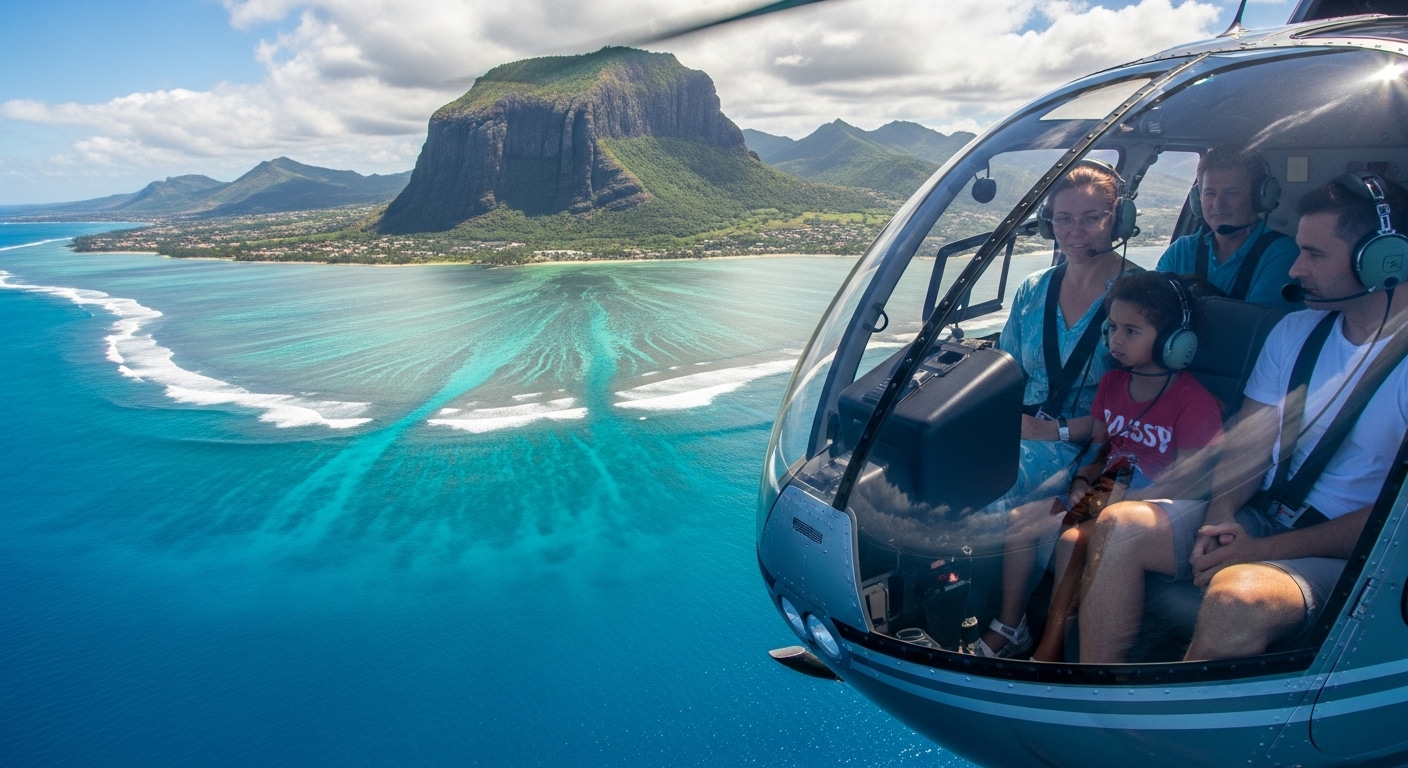 헬기 투어: 모리셔스 수중폭포의 하이라이트!