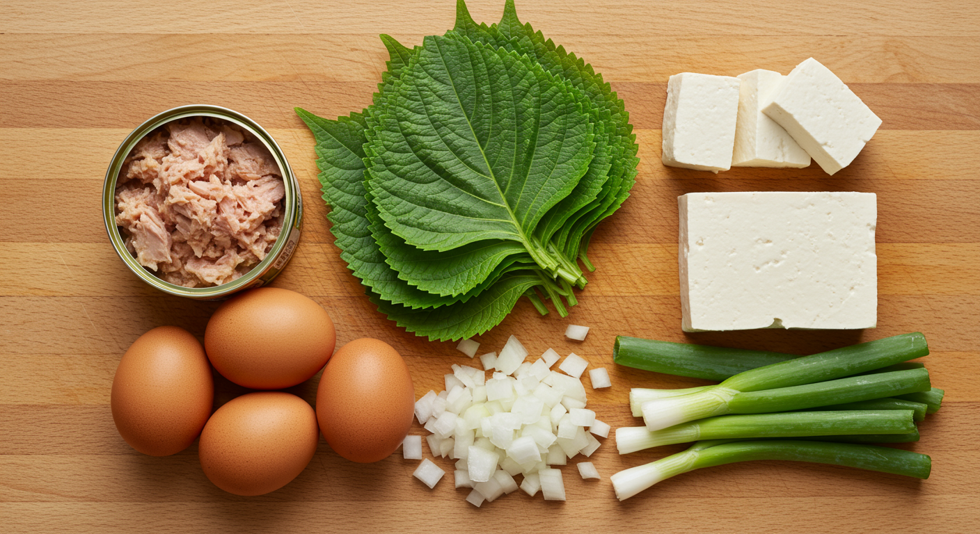 우리 집 식탁을 풍성하게! 참치 깻잎전 재료와 계량