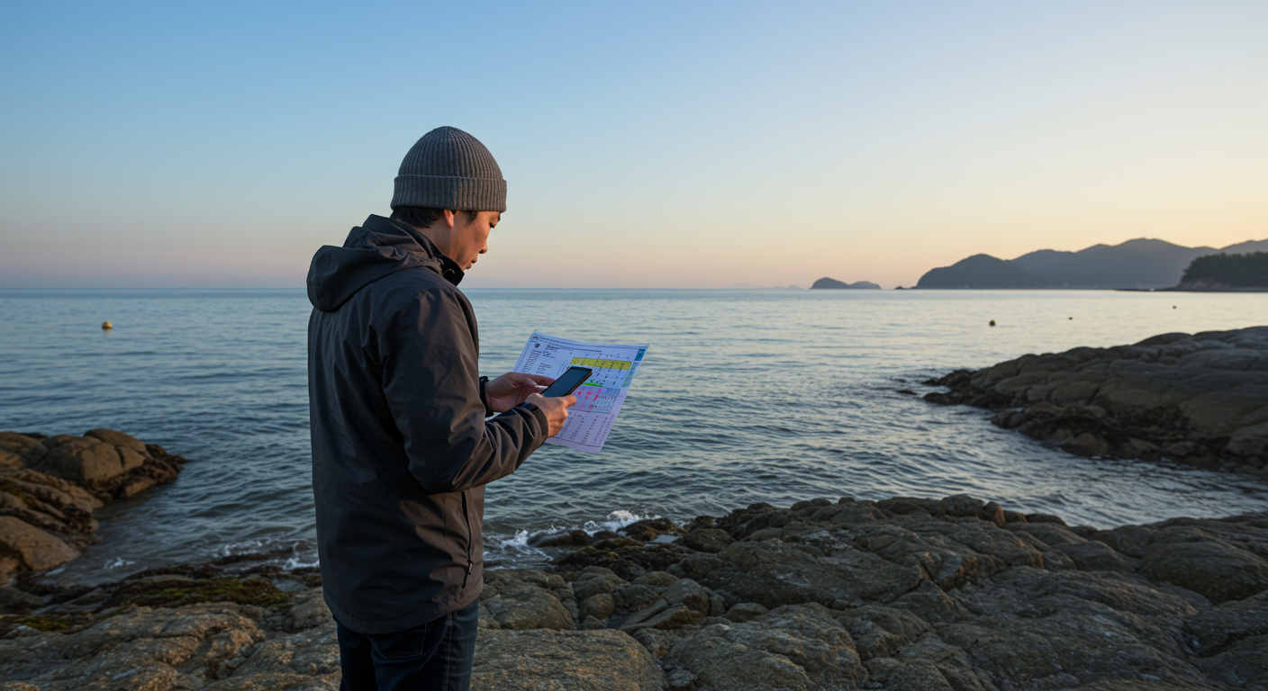 쭈꾸미 낚시 성공의 열쇠: 물때의 중요성