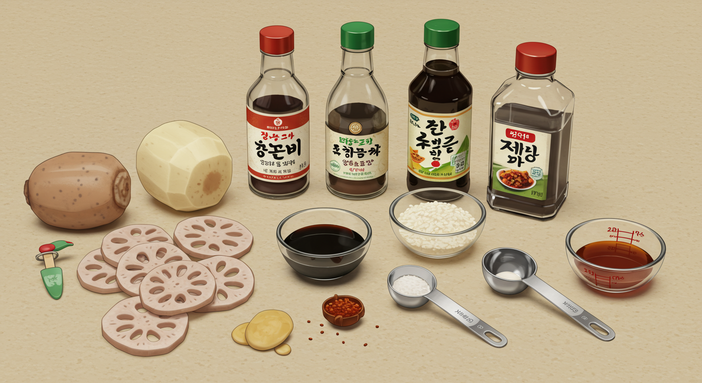 성공적인 연근조림을 위한 재료 준비와 계량