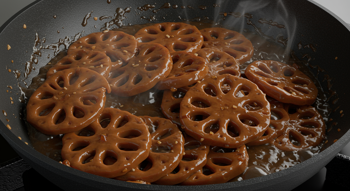 윤기 좌르르~ 맛있는 연근조림 양념과 황금 졸임 시간