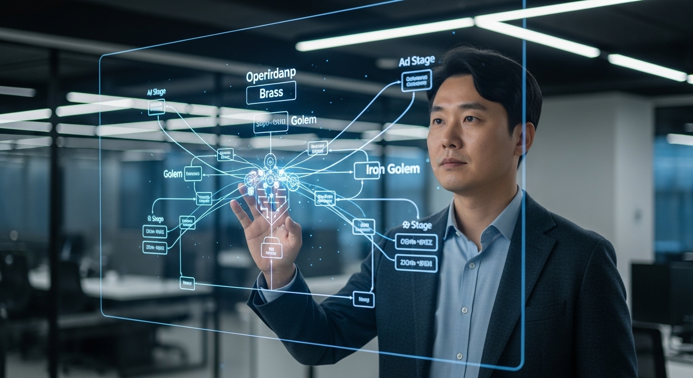 기술 구조와 네트워크 단계(Brass~Iron Golem 로드맵)