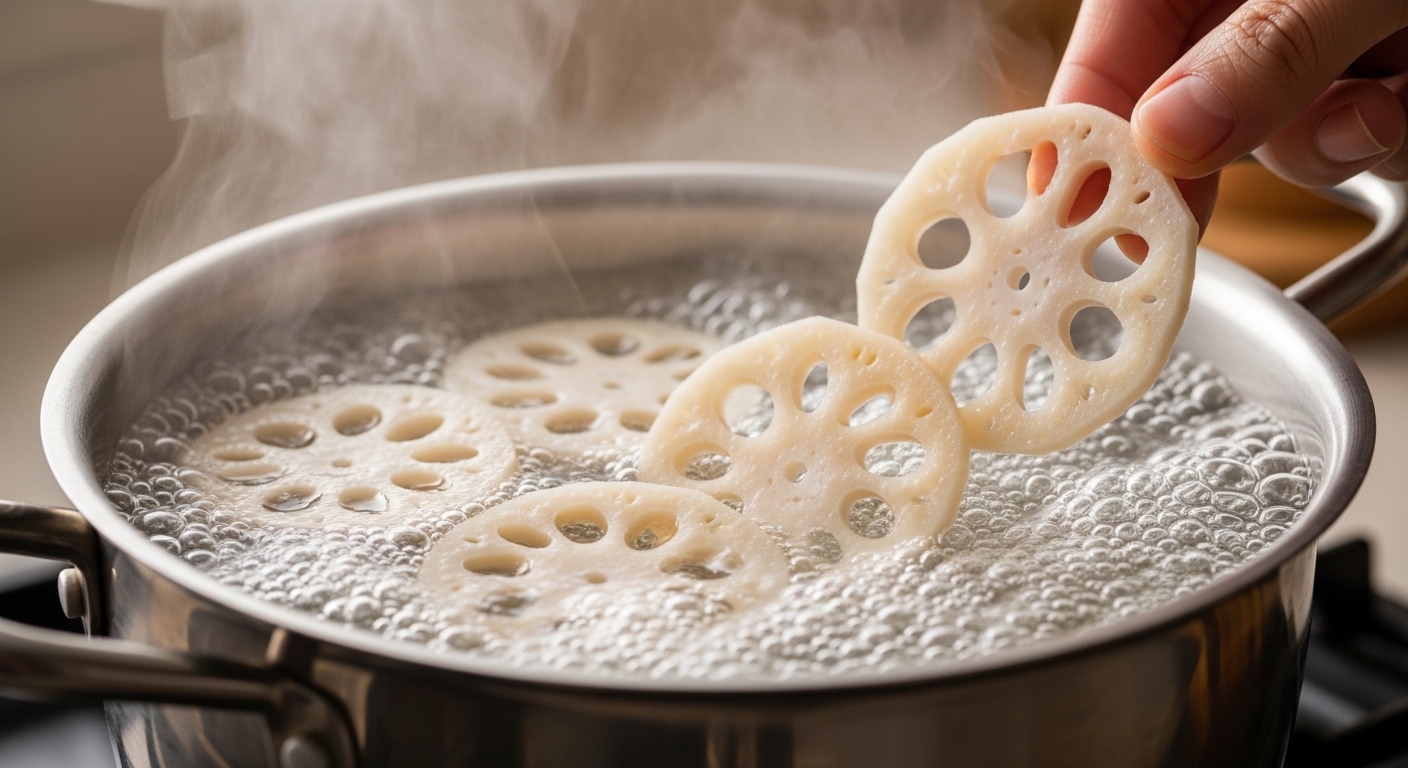 연근 데치는 핵심 기술과 이유