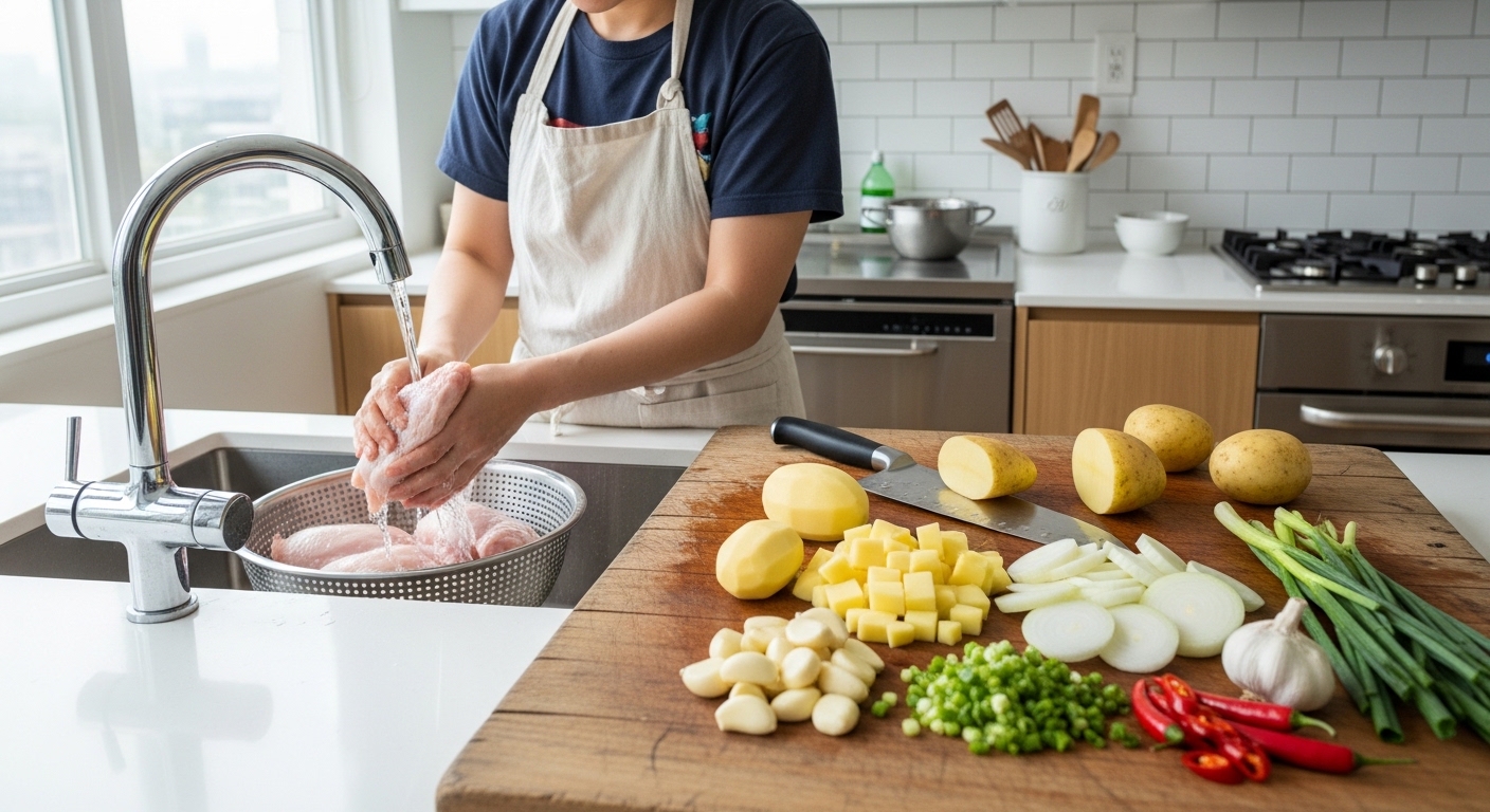 류수영 닭볶음탕, 핵심은 닭 손질과 초반 볶기!