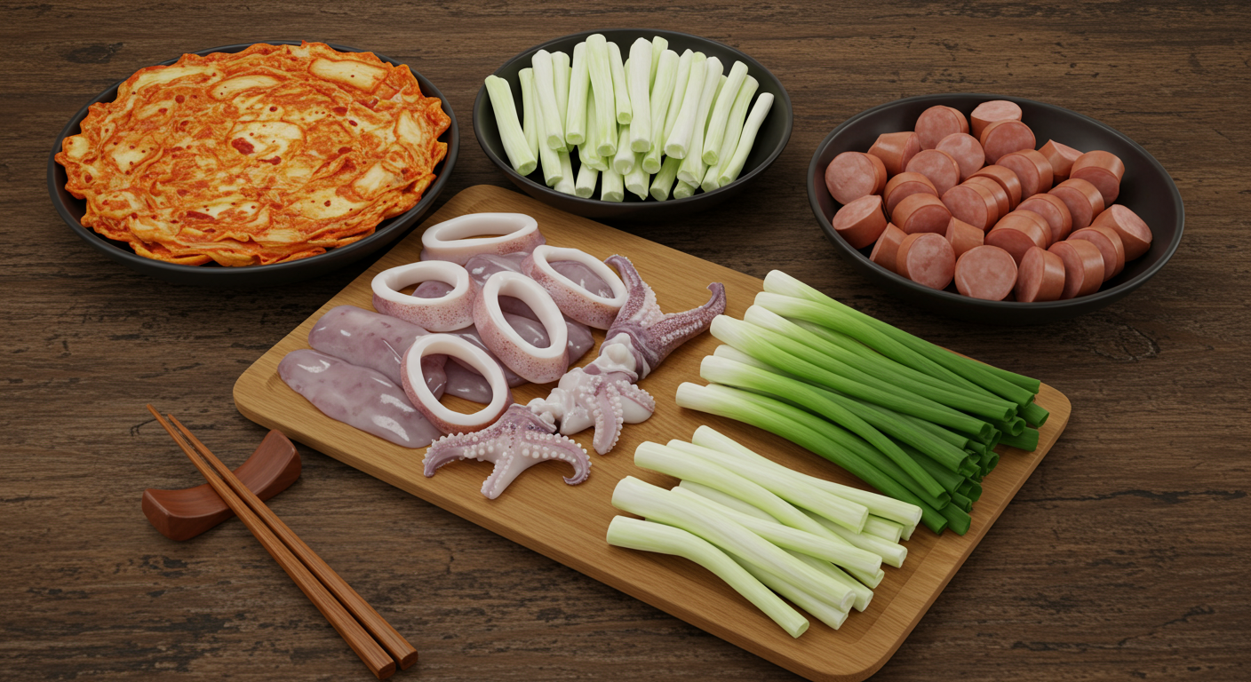 특별한 김치전을 위한 부재료