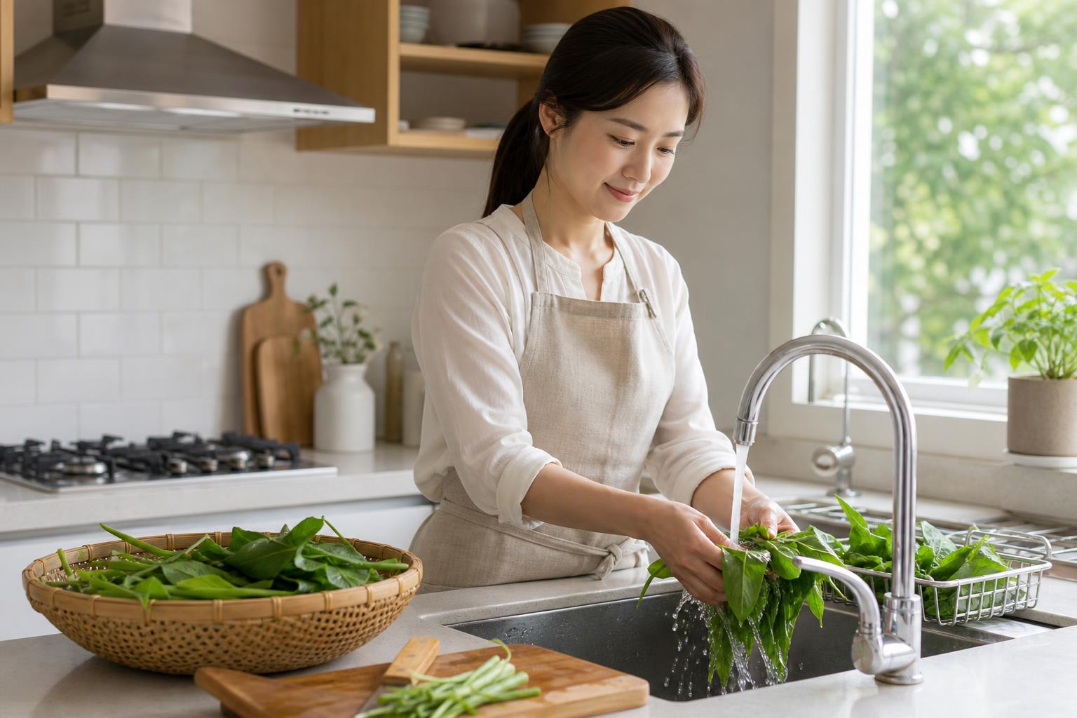싱싱한 곰취, 이렇게 손질하고 씻어요