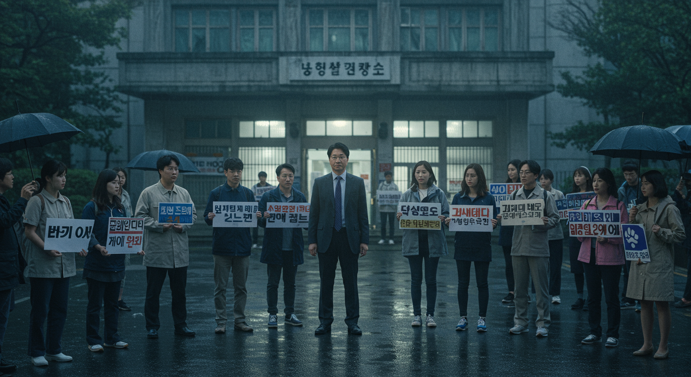 구치소 앞의 외침: 모스탄 대사와 시민들의 집회