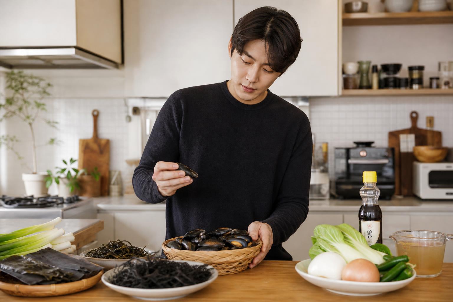 맛있는 홍합미역국, 재료 준비부터 시작해봐요!
