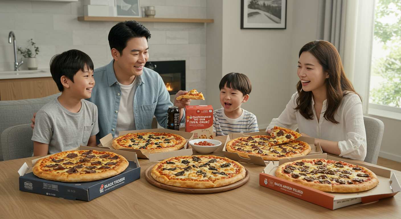 프리미엄의 정석: 블랙타이거 슈림프 & 블랙앵거스 스테이크 피자 🦐🥩