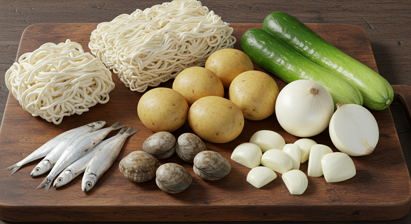 칼국수 재료 준비와 정확한 계량