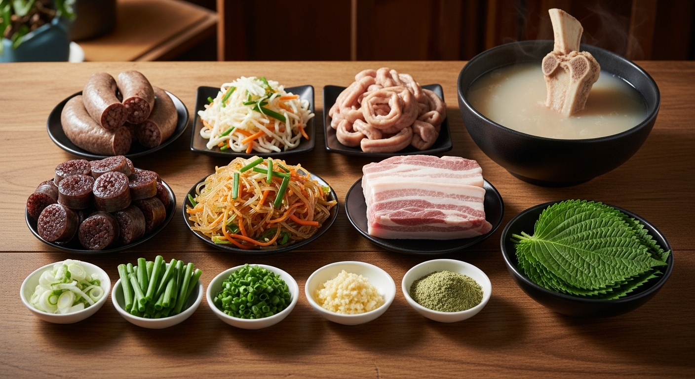 순대국 만들기에 필요한 재료는?