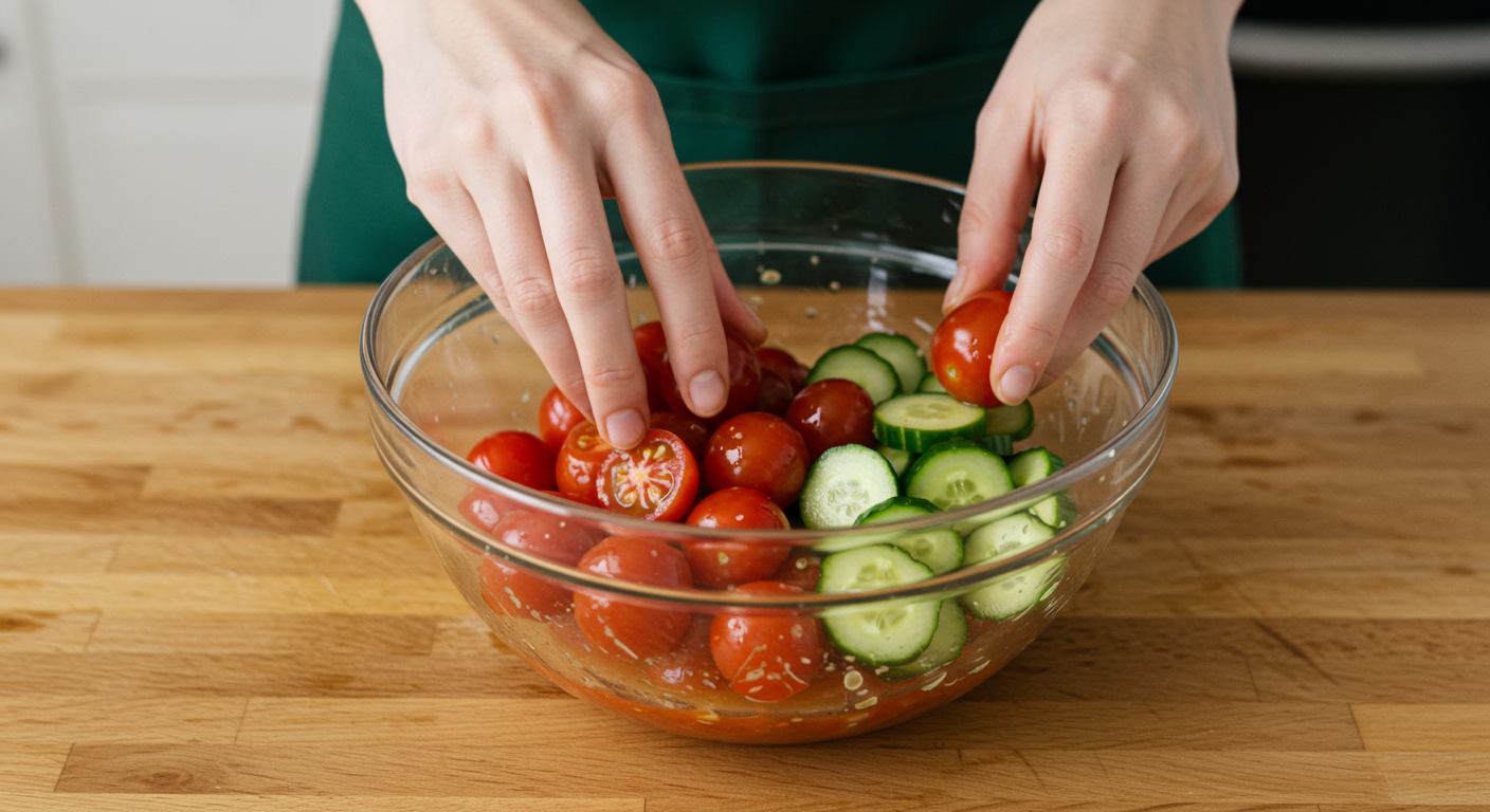 집에서 간단하게! 토마토오이마리네이드 레시피 👩‍🍳