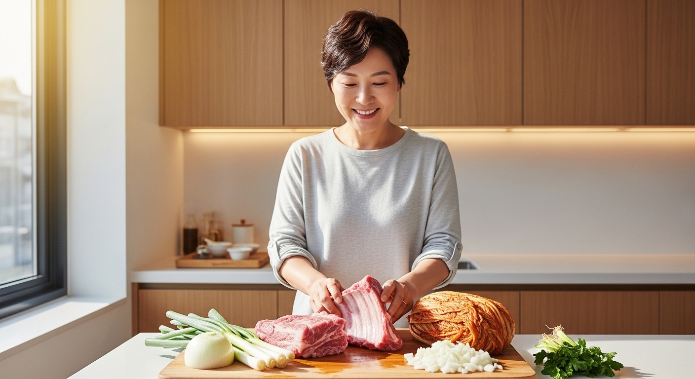 등갈비 김치찜, 핵심 재료들을 살펴봐요