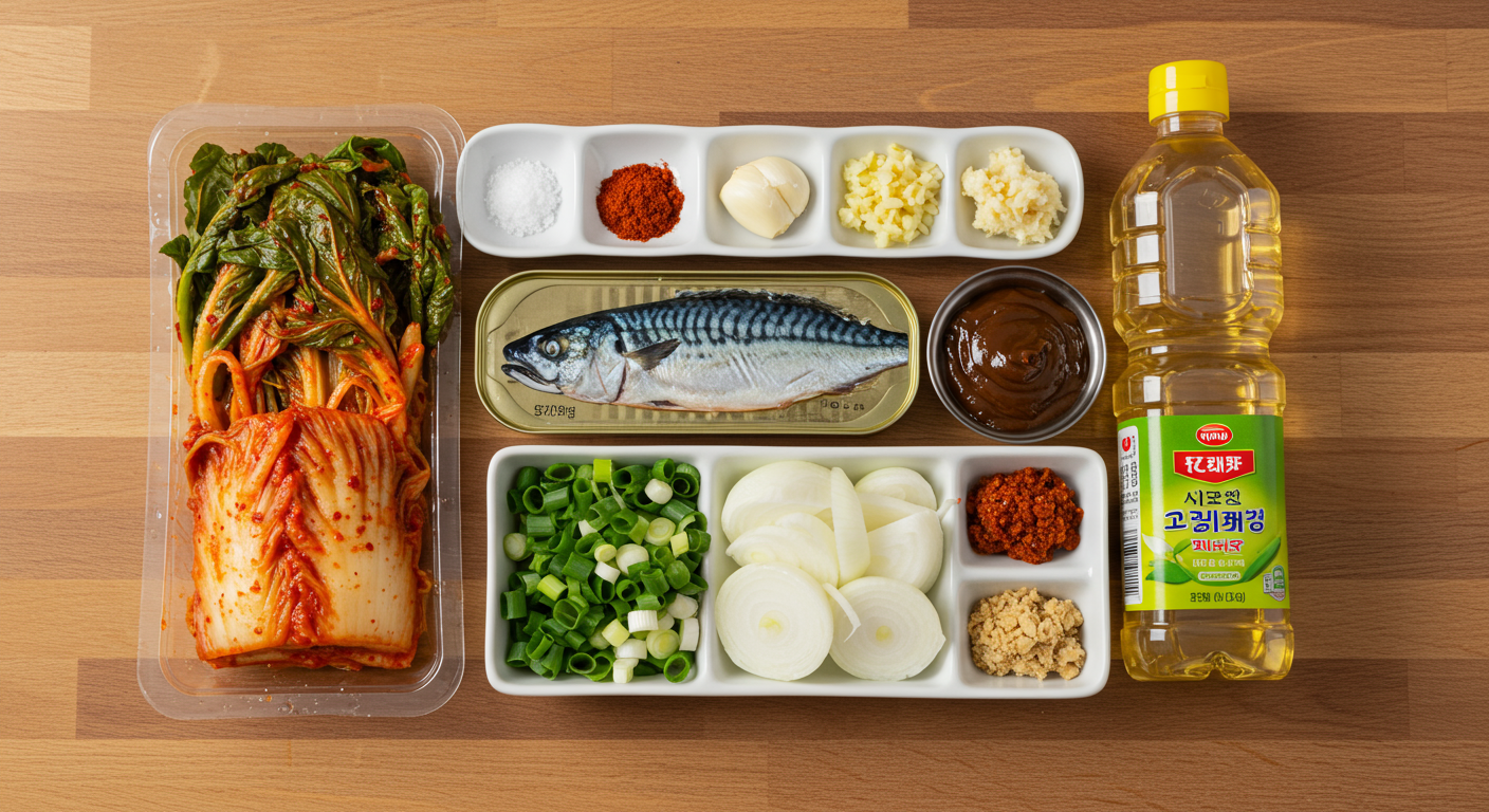 맛있는 꽁치김치찜을 위한 재료 준비