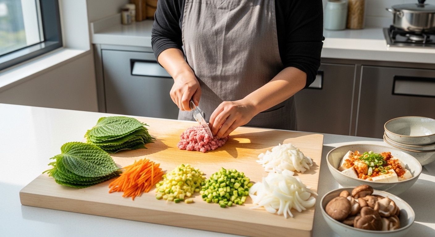 초간단 깻잎전 만들기: 기본 재료와 속 재료 준비!