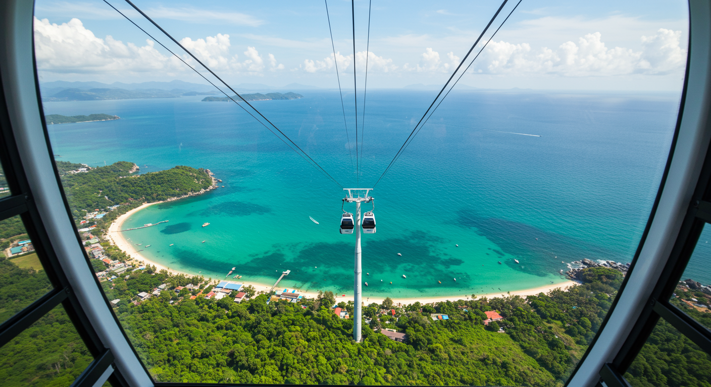 바다 위를 나는 기분! 혼똔섬 케이블카 & 그랜드월드 🎡