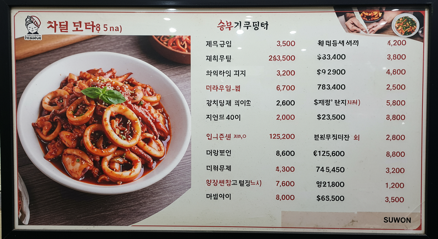 수원 오징어볶음 가격, 이 정도면 괜찮죠?