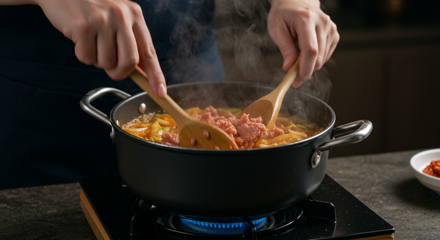두근두근, 스팸 순두부찌개 만드는 법!