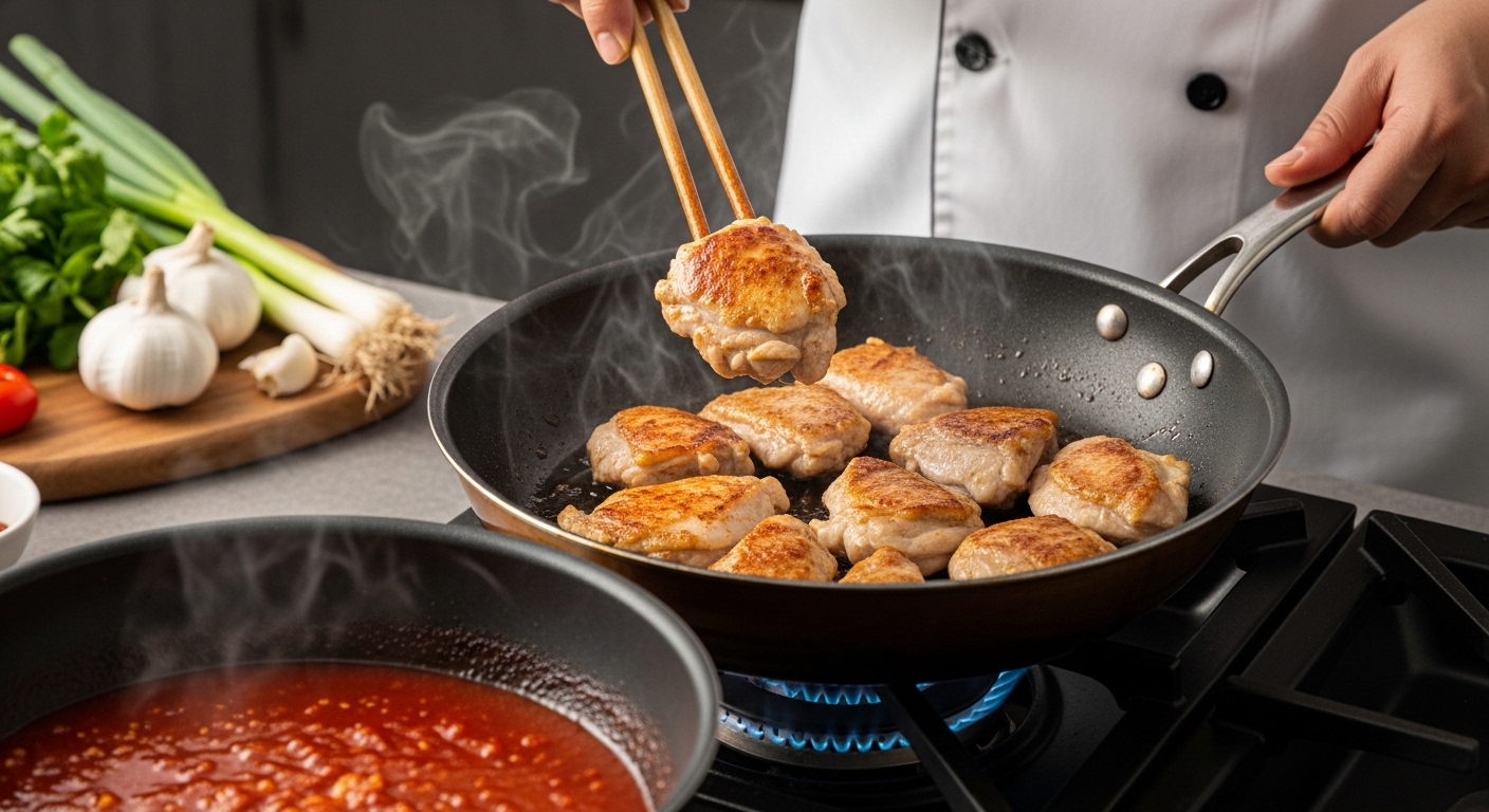 불맛 가득! 닭 굽기와 양념 황금 비율 공개