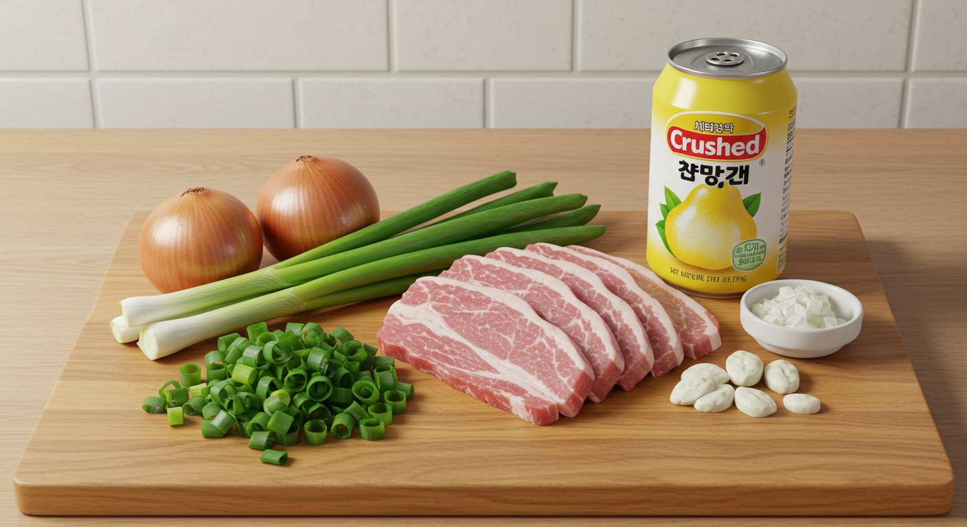 갈배 제육의 핵심! 재료와 준비 과정 🥬