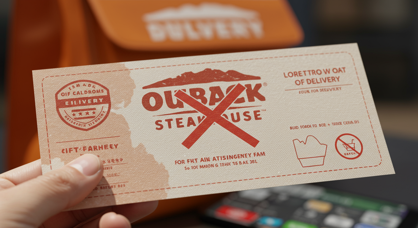 아웃백 배달, 상품권 사용은 어려워요 ⚠️