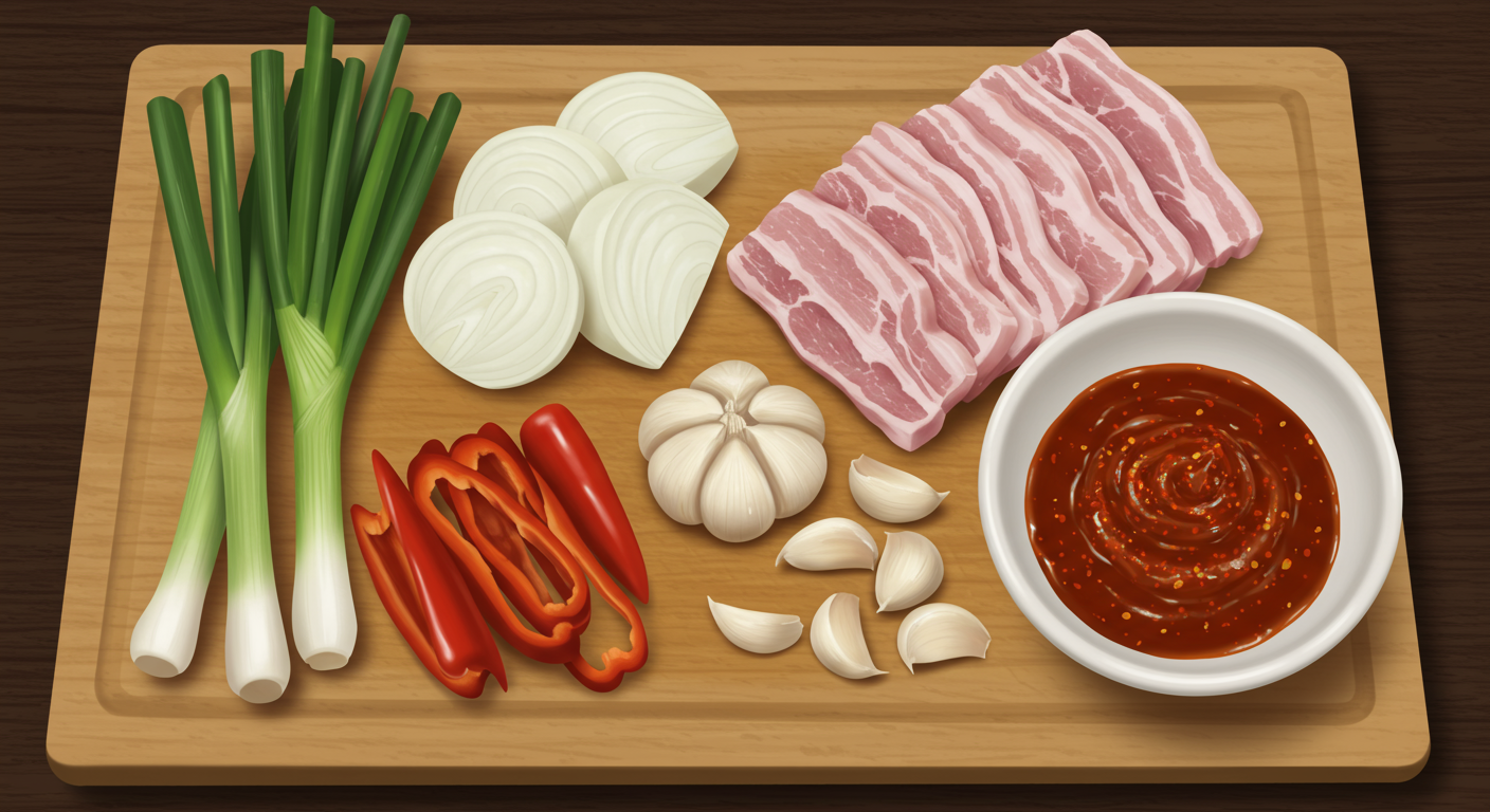 맛있는 제육볶음을 위한 재료와 양념 황금비율!