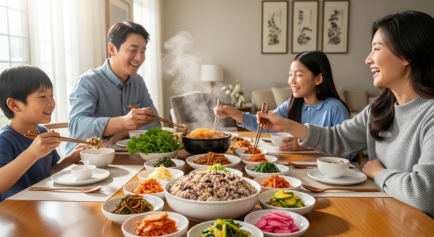 식이섬유 가득! 잡곡밥과 채소의 힘