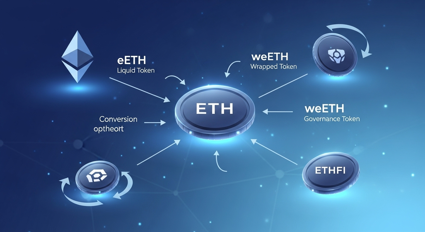이더파이의 특별한 구조: ETH, eETH, weETH, 그리고 ETHFI의 관계