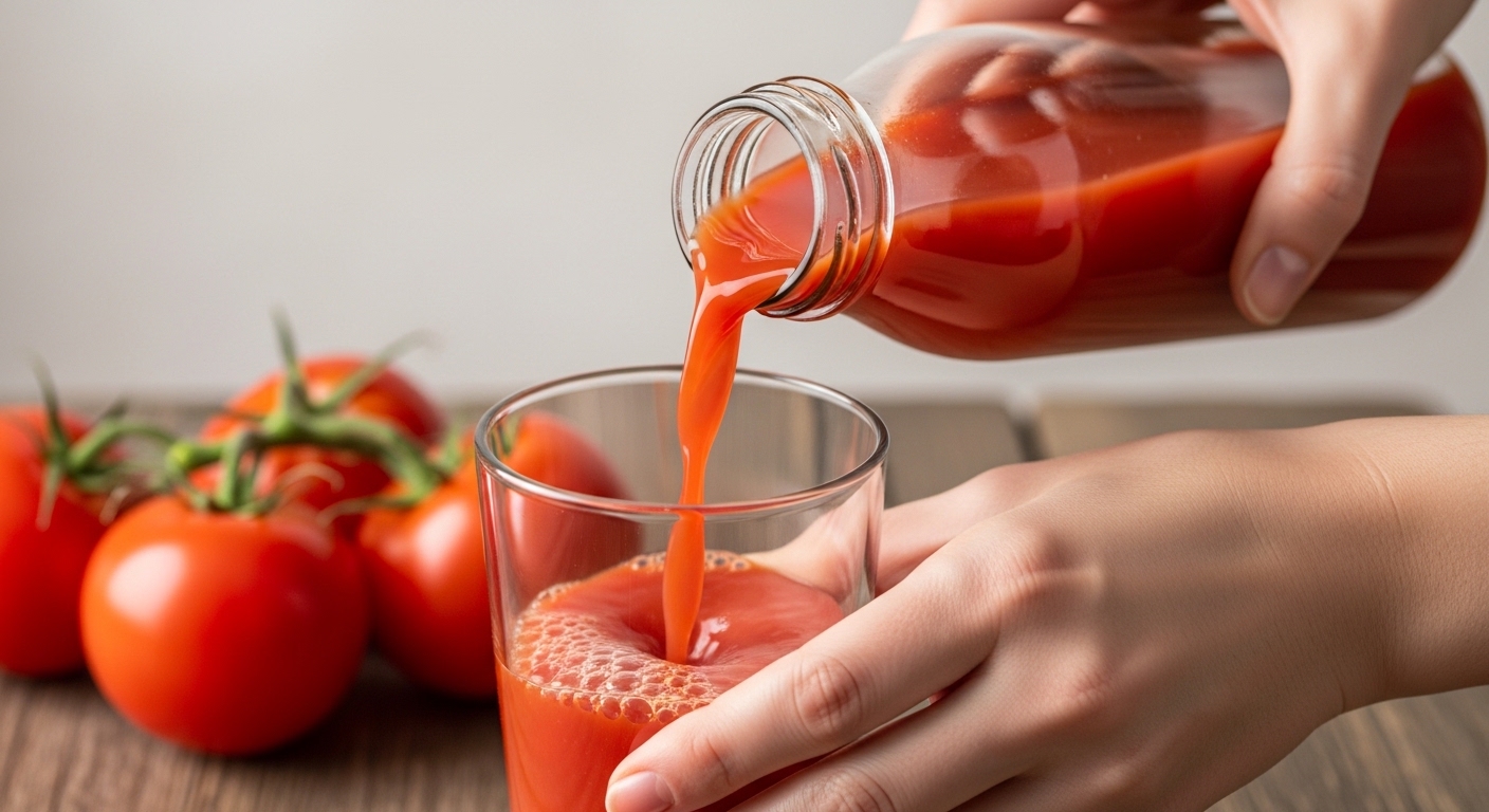 100% 착즙 토마토주스, 건강에 어떻게 좋을까요?