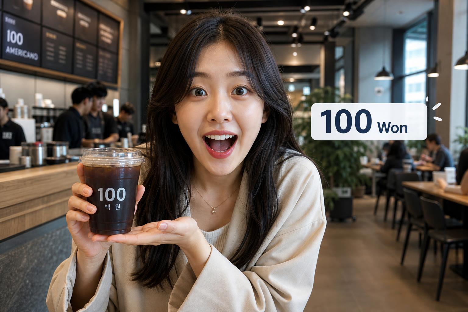 100원 아메리카노, 놓치지 마세요!