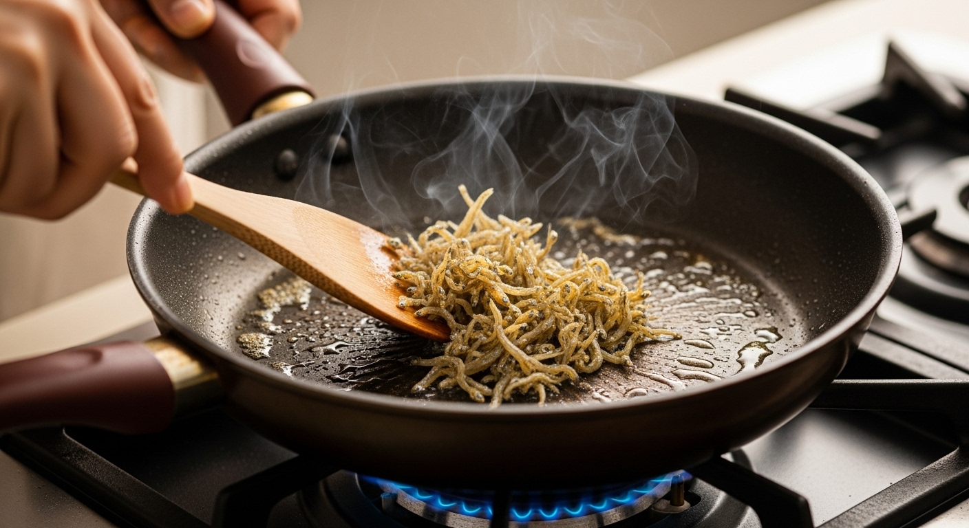 황금빛 노릇함의 비결! 기름에 튀기듯 볶는 법