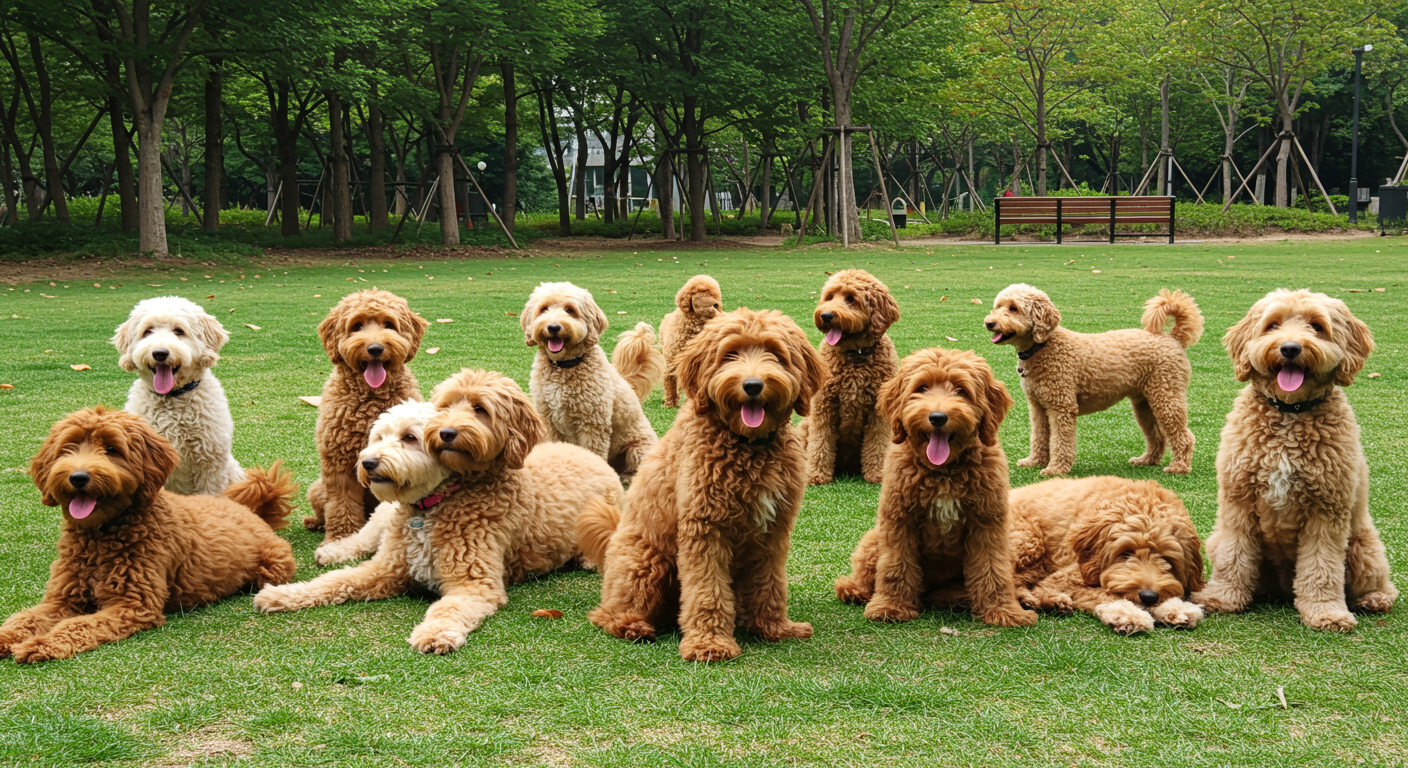 골든두들 성견의 다양한 모습과 특징