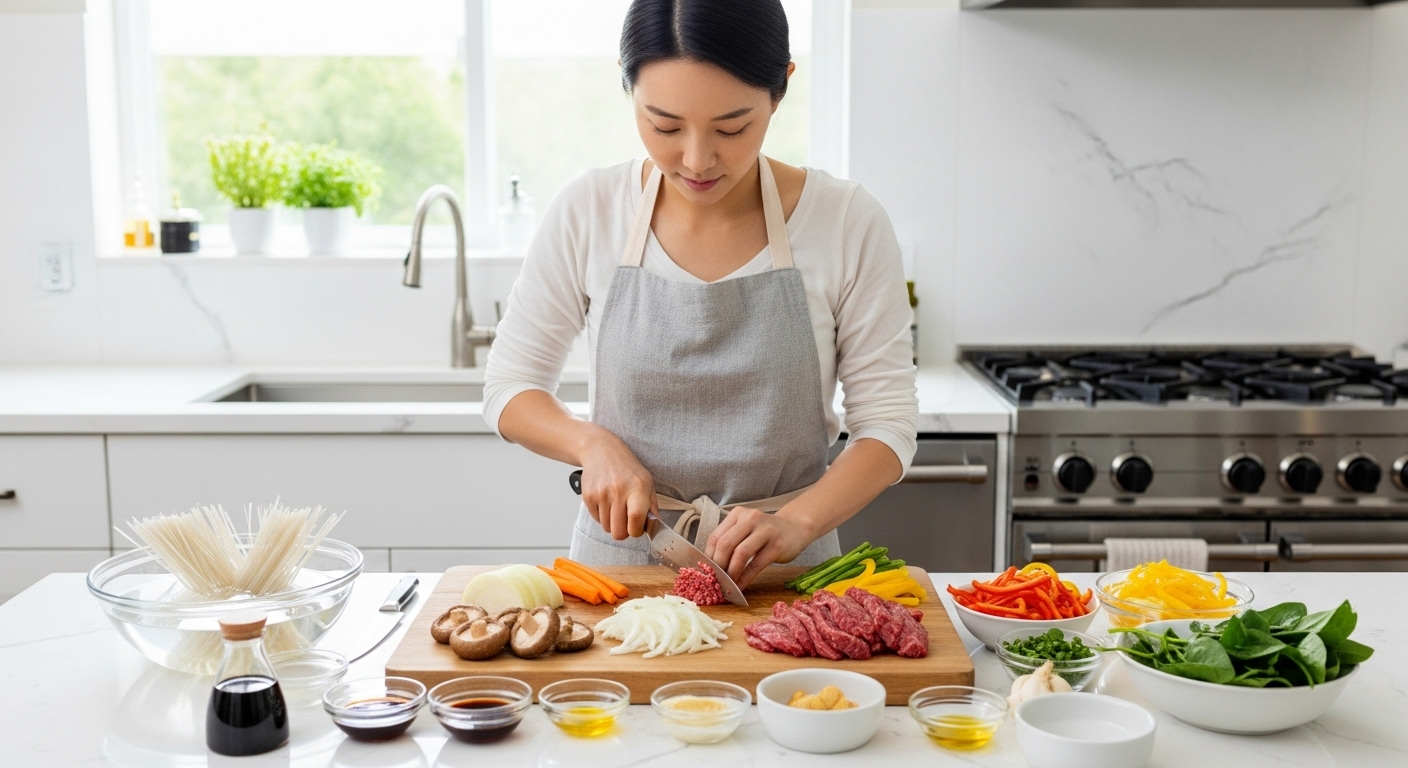 황금 레시피의 시작: 소고기잡채 재료 완벽 준비!