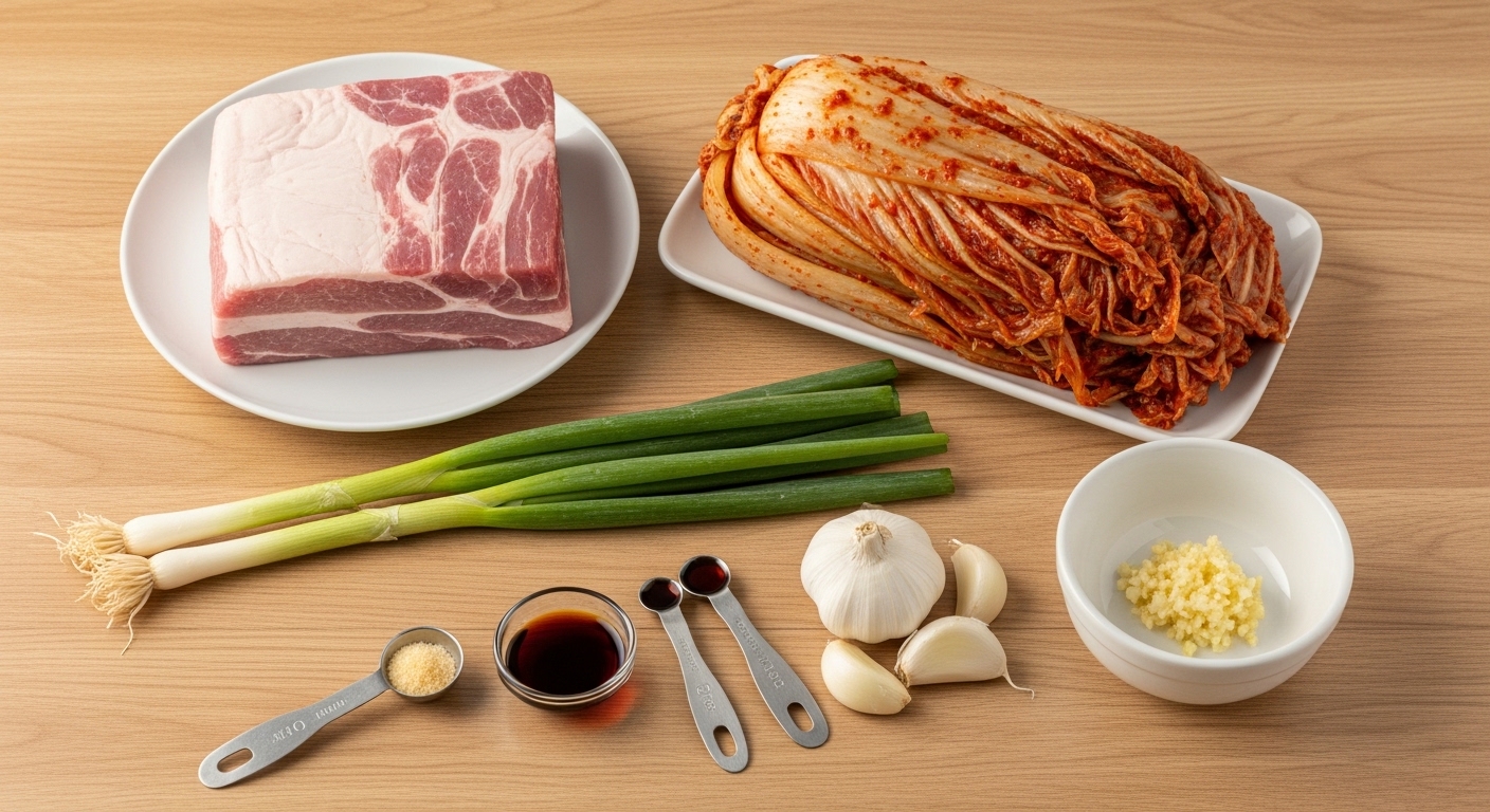 류수영 김치찜에 필요한 재료들