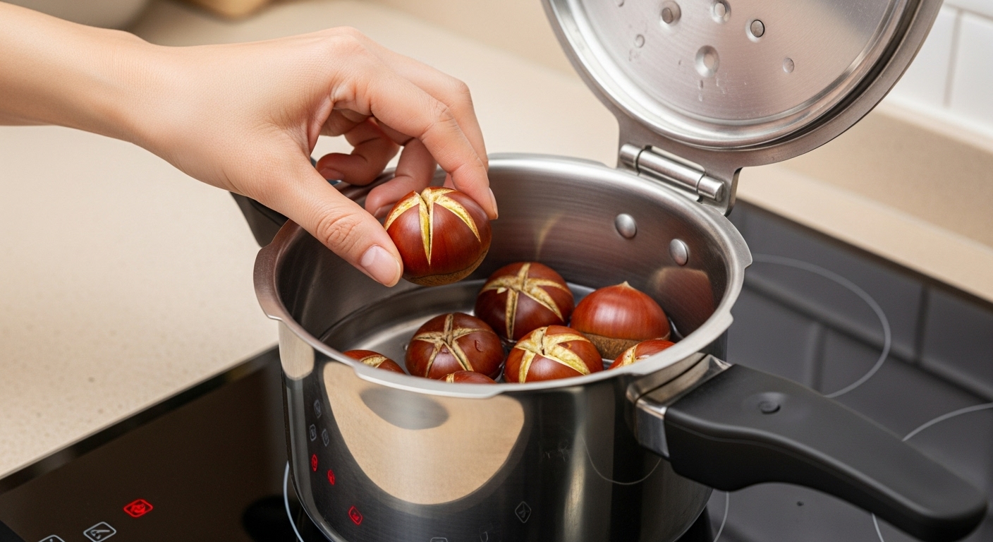 알맹이가 쏙! 압력밥솥으로 밤 찌는 비법