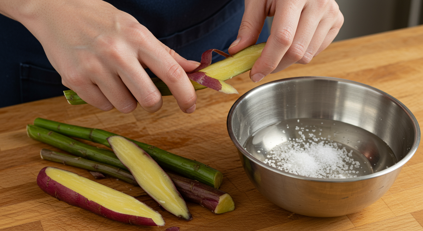 고구마줄기 껍질 벗기기 & 데치기 비법