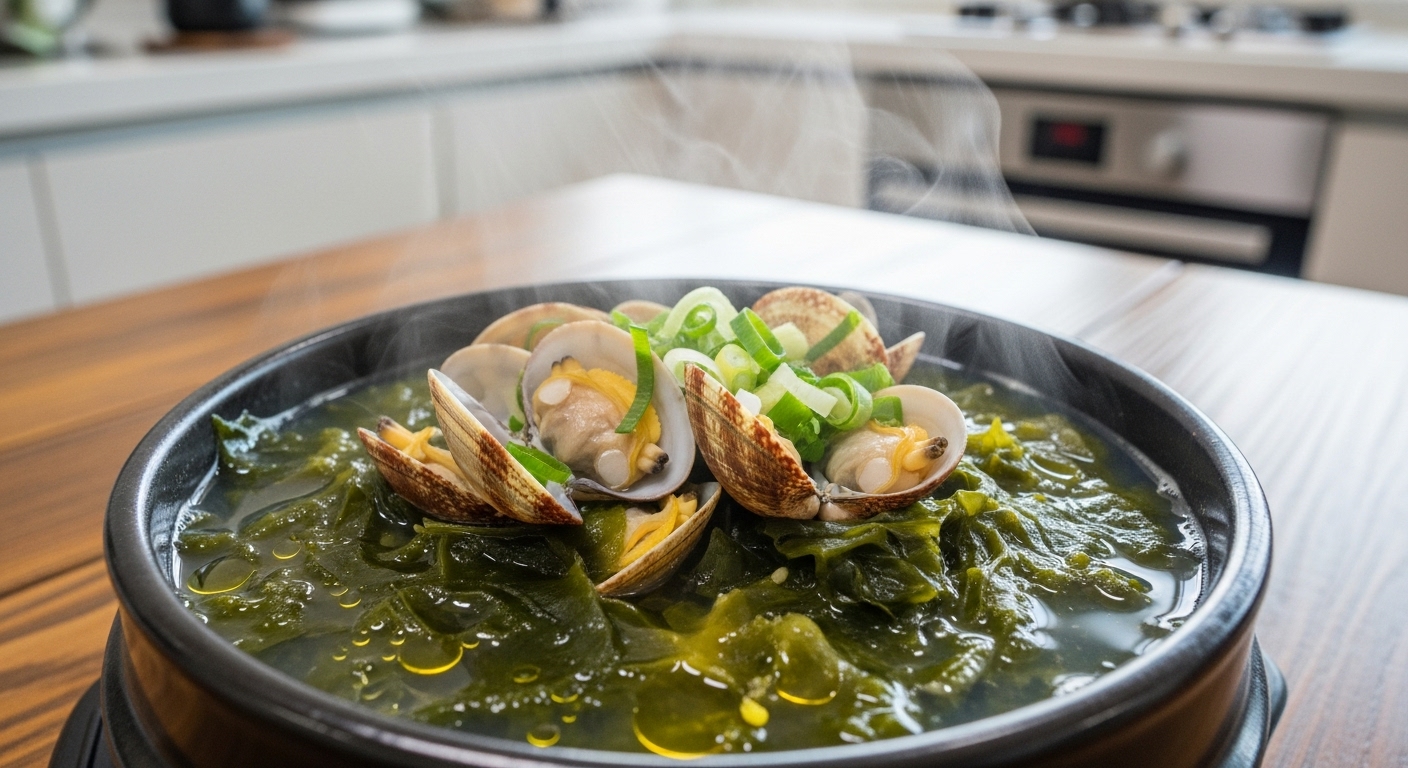 시원한 바지락 조개미역국 레시피 (4인분 기준)