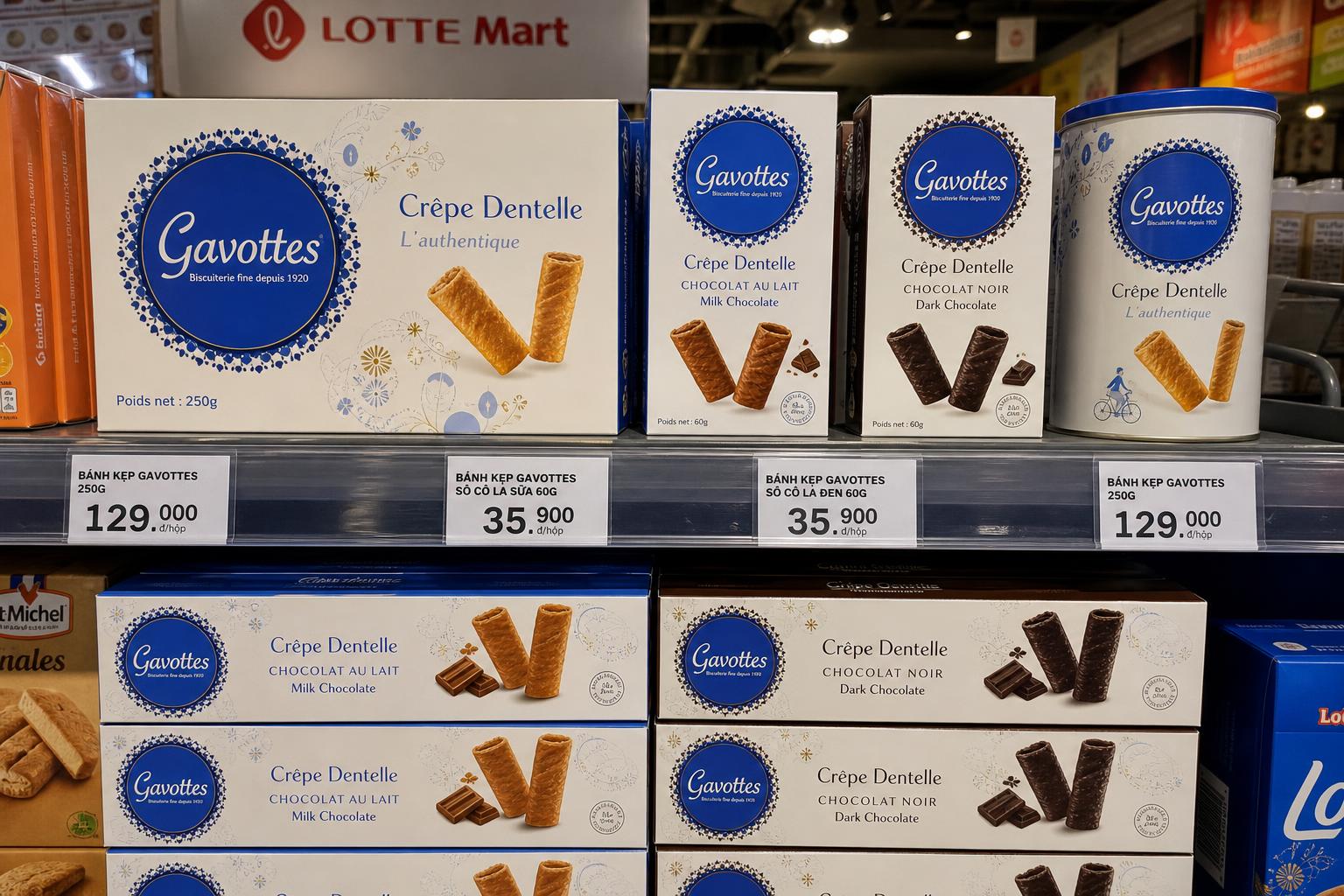 가보떼 크레페 덴텔, 어떤 맛과 규격이 있나요?