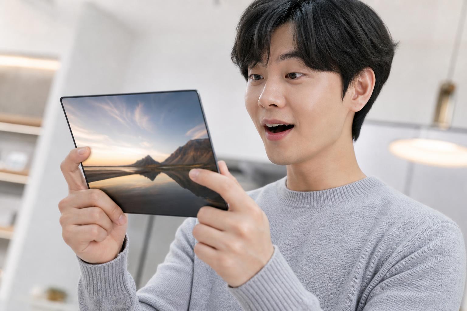 디자인과 디스플레이: 주름 없이 더 넓고 가볍게!