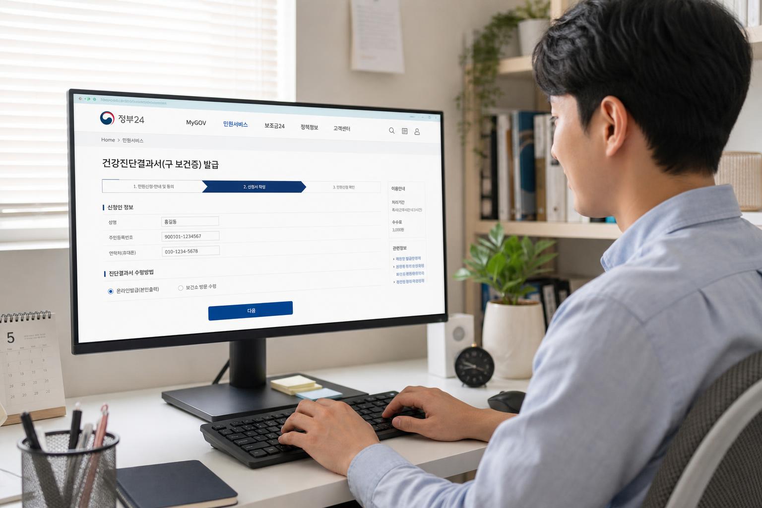 집에서 간편하게! 정부24 보건증 온라인 발급 절차