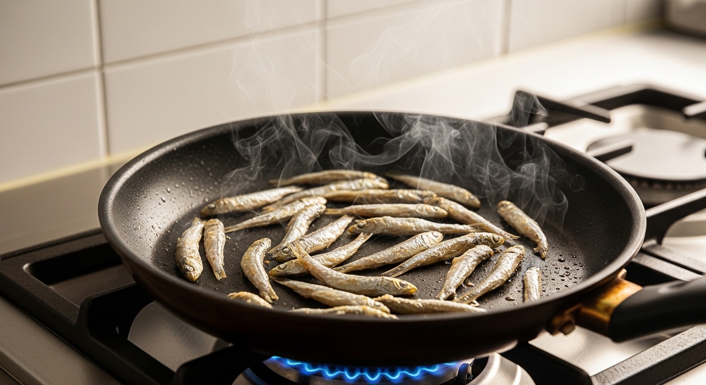 비린내 없이 고소하게! 멸치 볶는 첫 단계