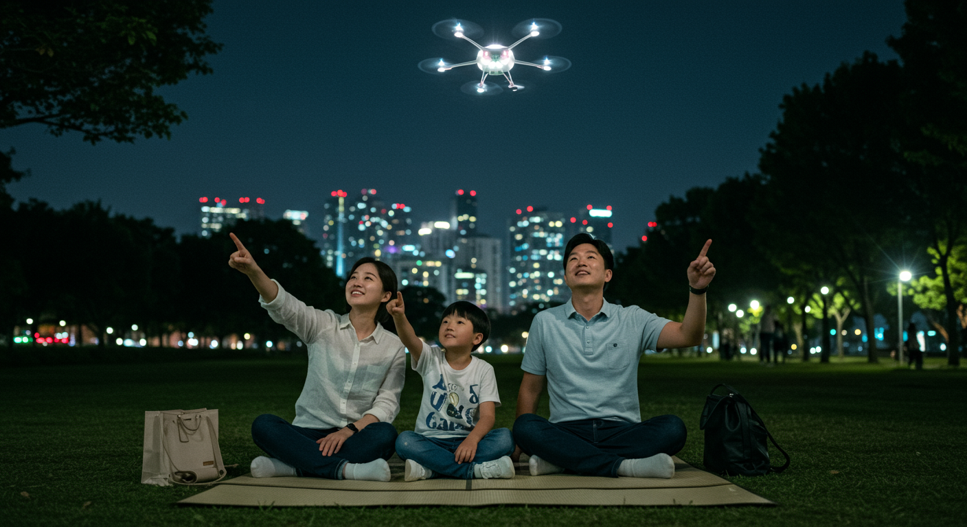 환상적인 드론 라이트쇼, 언제 어디서 볼 수 있나요?