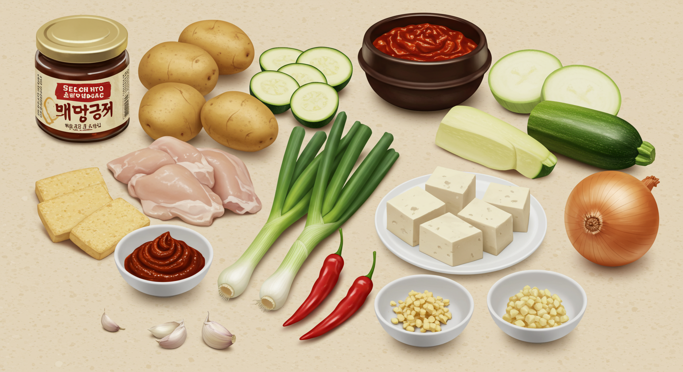 집에서 즐기는 고추장찌개, 기본 재료와 황금 레시피!
