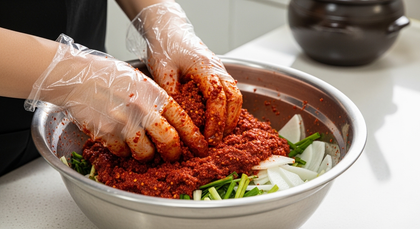 감칠맛 폭발! 찹쌀풀부터 양념 버무리기까지