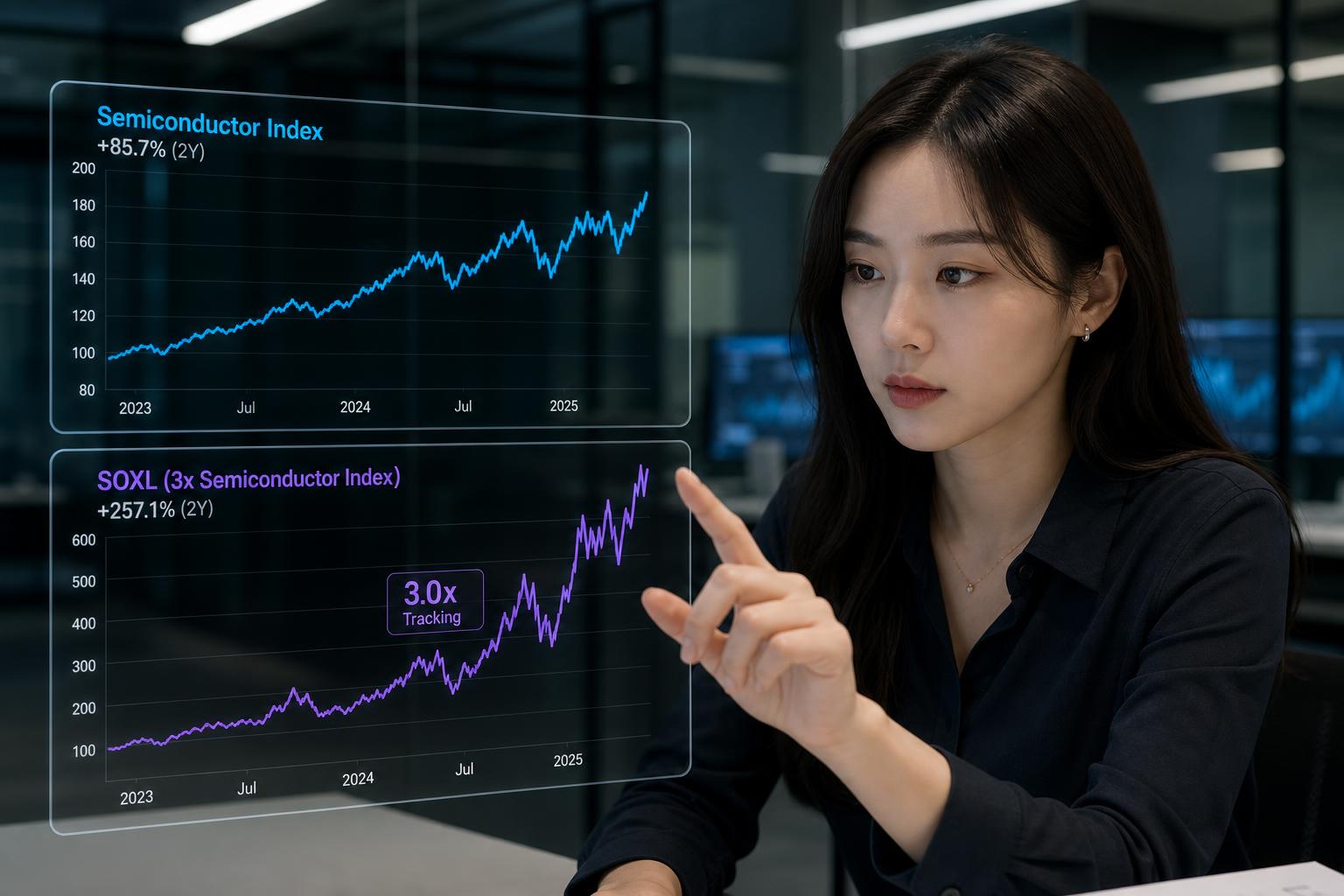 SOXL의 기초지수와 3배 추종 원리