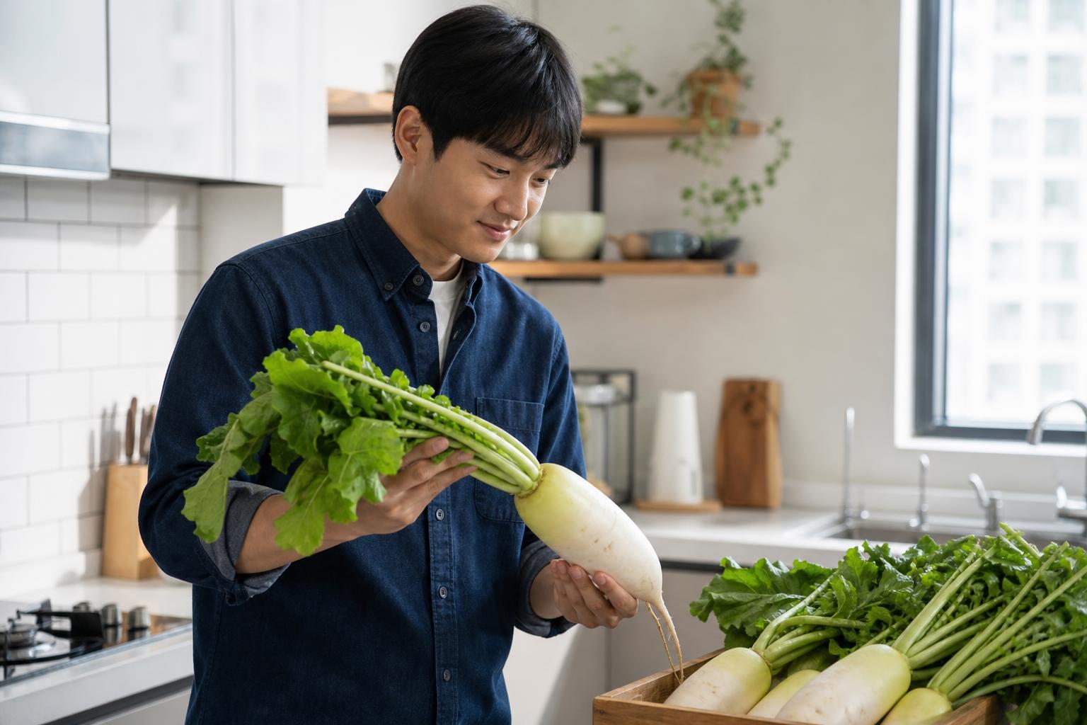 무생채의 맛을 좌우하는 신선한 무 고르기