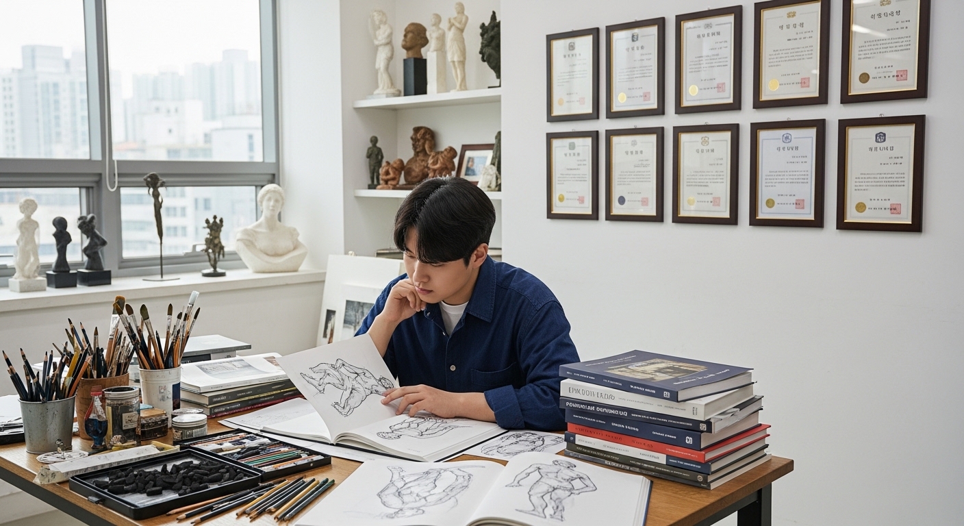 예술가의 길: 유학 시절과 학력