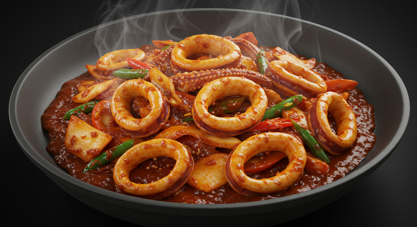 입안 가득 불향! 수원 오징어볶음 맛의 비밀