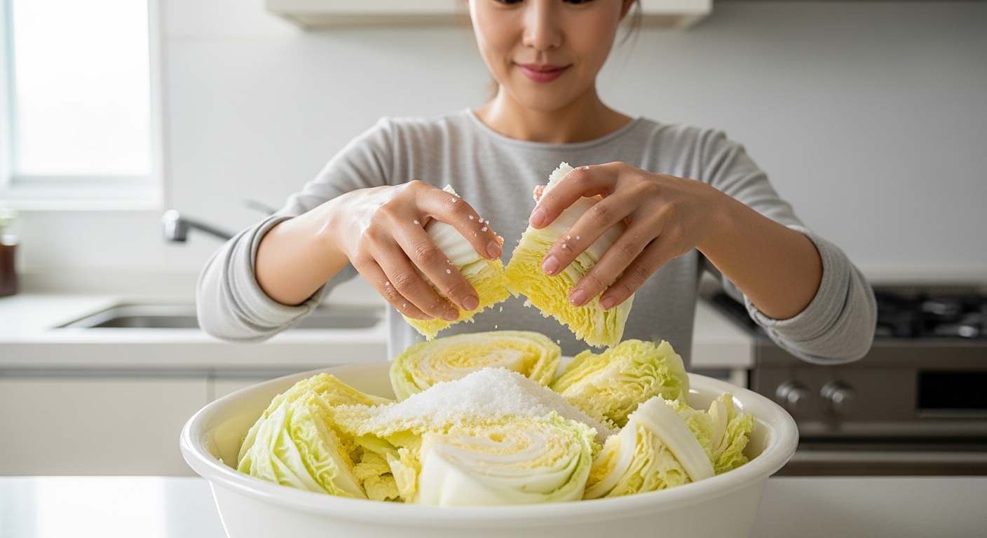 아삭한 백김치를 위한 배추 절이기 비법