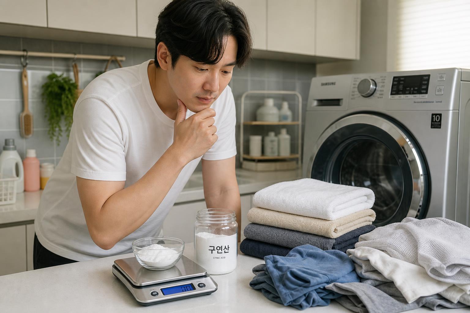 세탁량별 구연산 사용량 조절